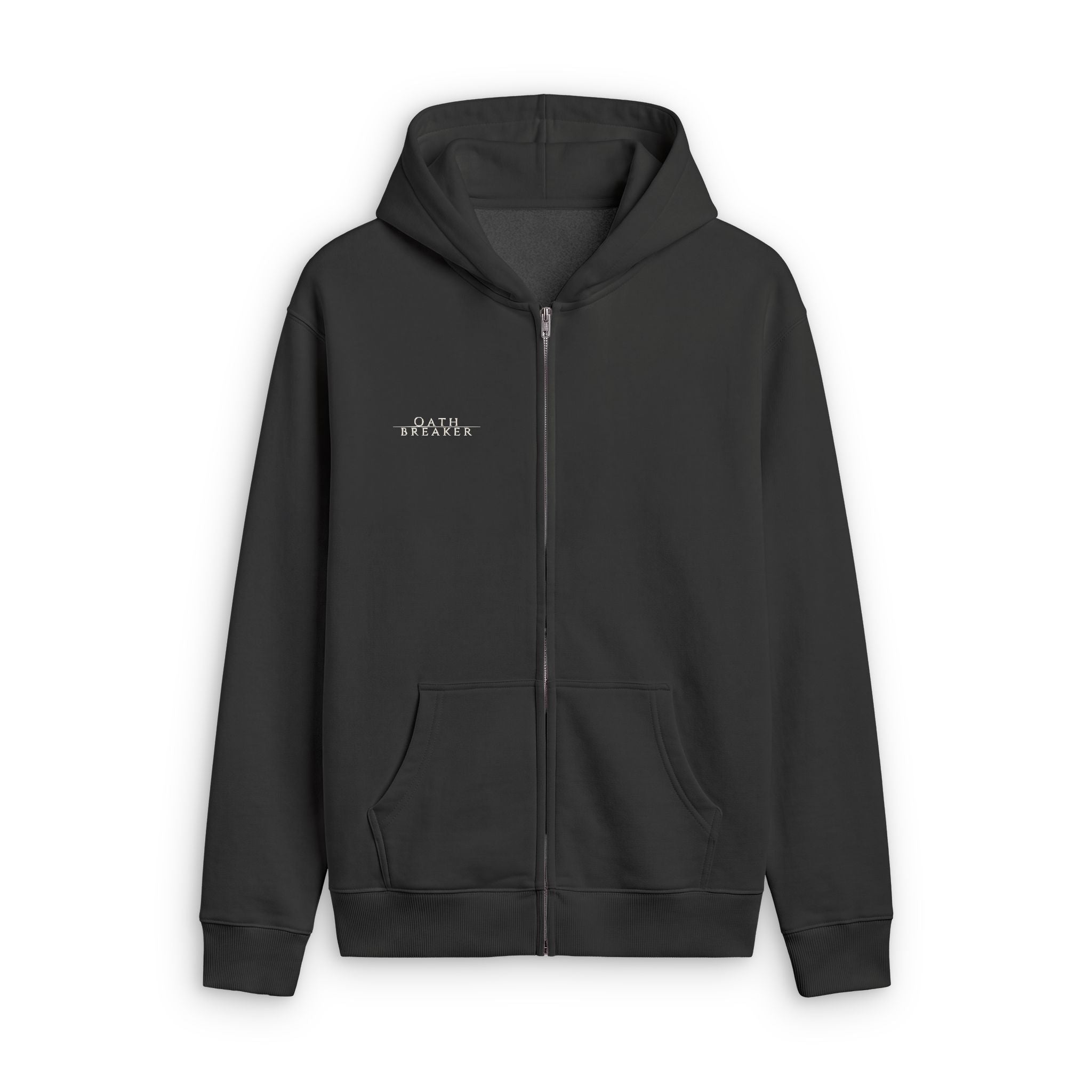 Zip Hoodie — Gothic Siren Back Graphic Faded Zip-Up Hoodie
