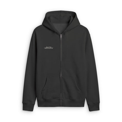 Zip Hoodie — Gothic Siren Back Graphic Faded Zip-Up Hoodie