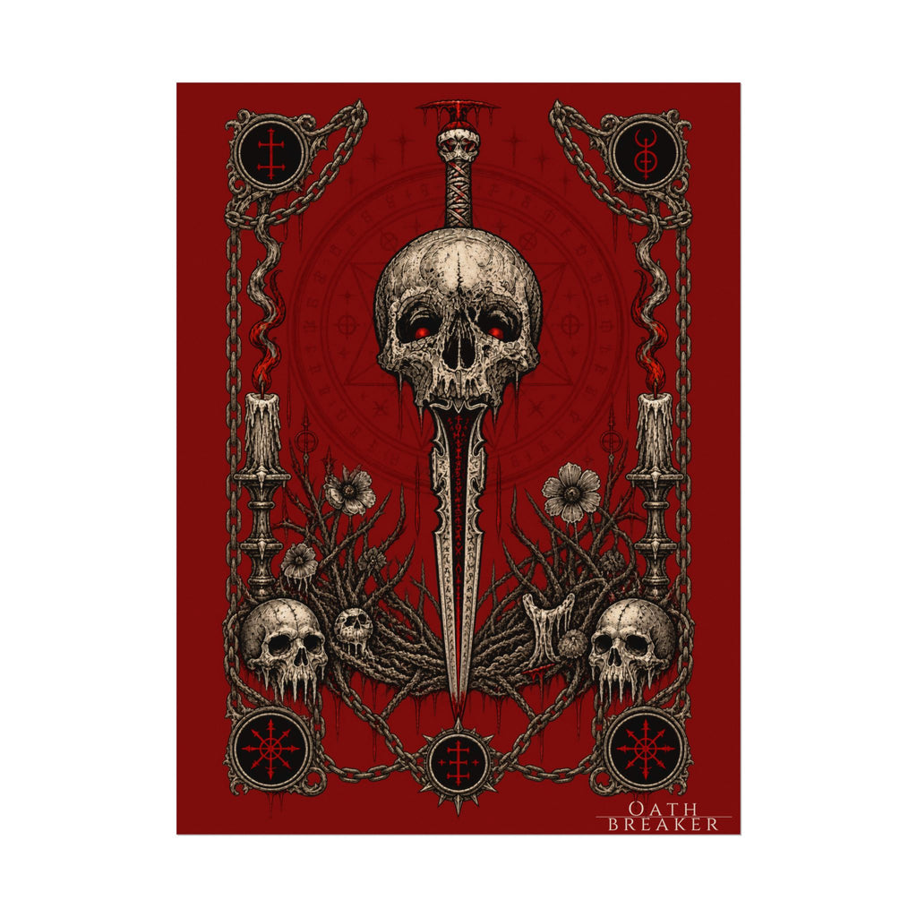 Skull Dagger Art Poster — Dark Gothic Matte Wall Print
