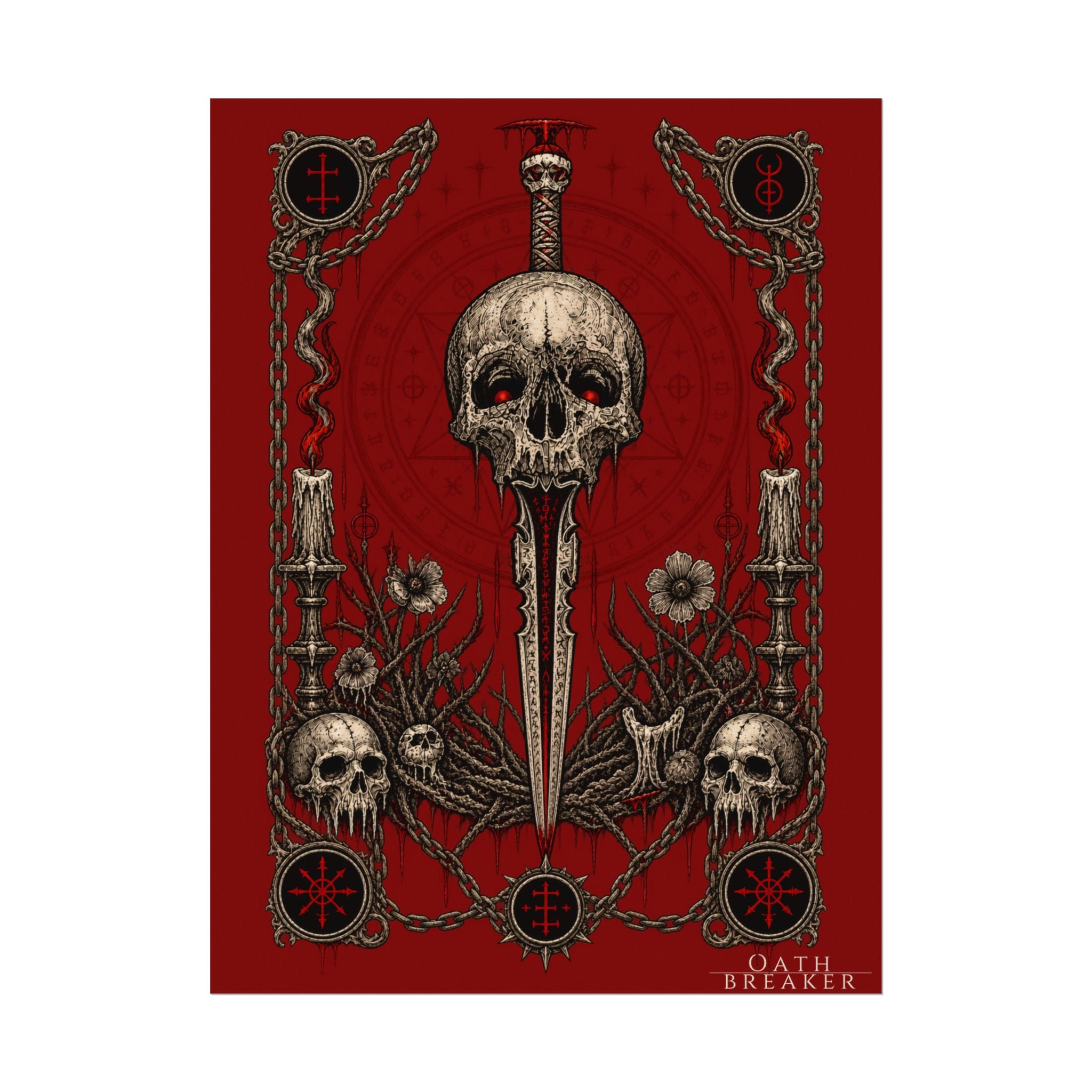 Skull Dagger Art Poster — Dark Gothic Matte Wall Print