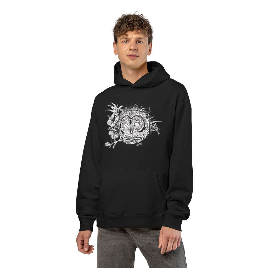 Owl Floral Hoodie — Gothic Botanical Graphic Hoodie