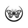 Lunar Moth Sticker — Black & White Decorative Decal