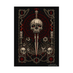Dark Skull Dagger Poster — Gothic Watercolor Matte Wall Art