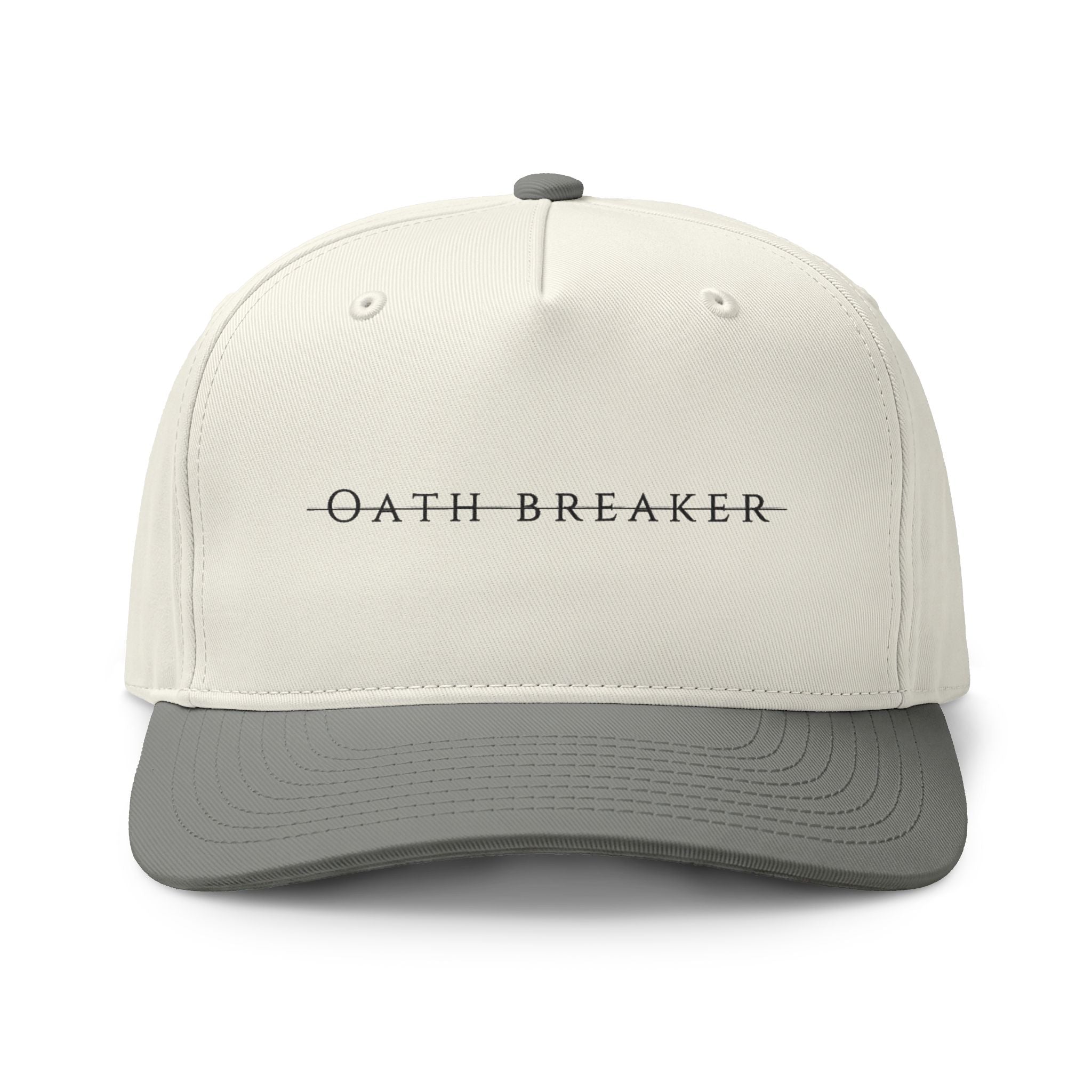 Oath Breaker Two-Tone Cap — Minimalist Text Trucker Hat