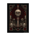 Dark Skull Dagger Poster — Gothic Watercolor Matte Wall Art