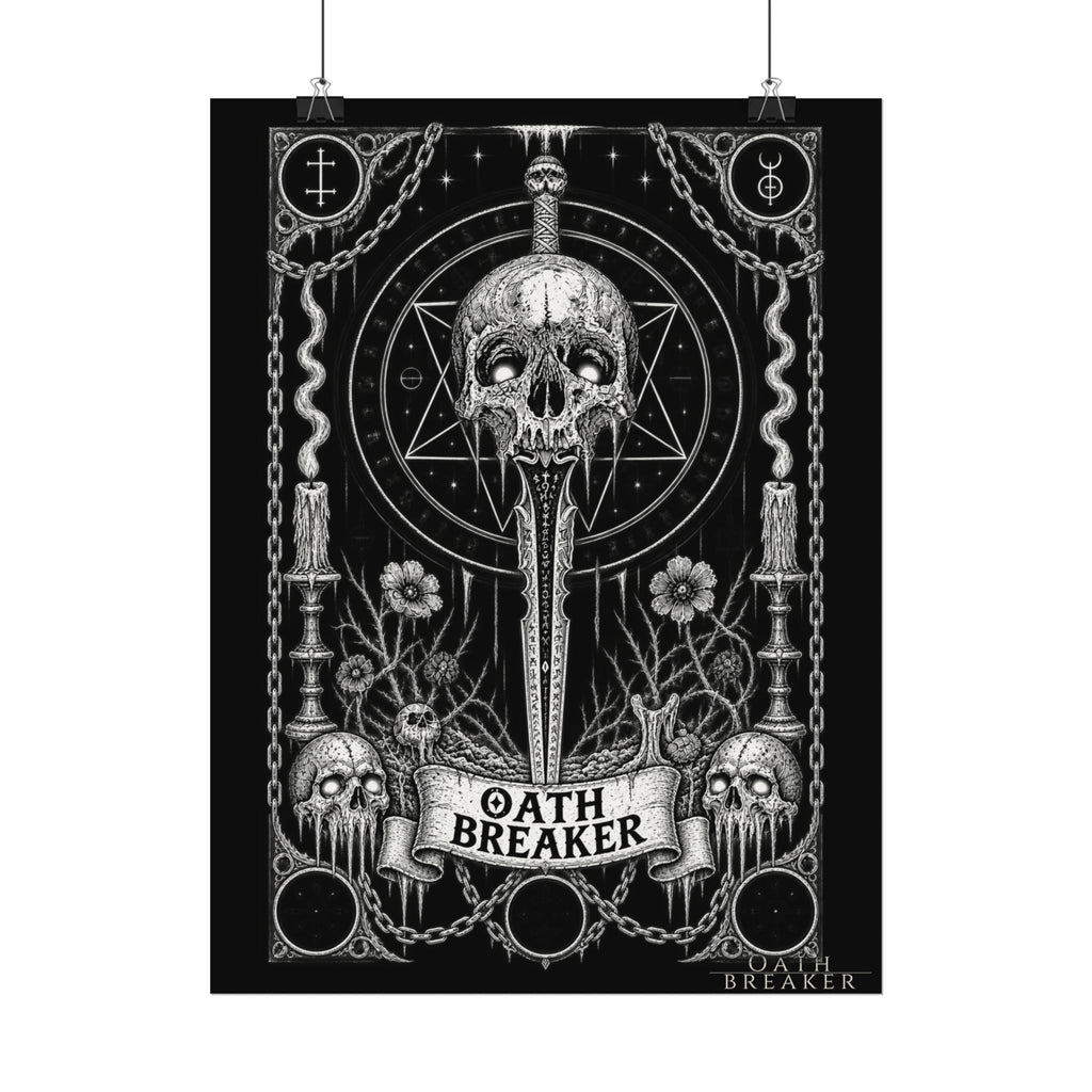 Oath Breaker Skull Dagger Poster — Dark Gothic Wall Art