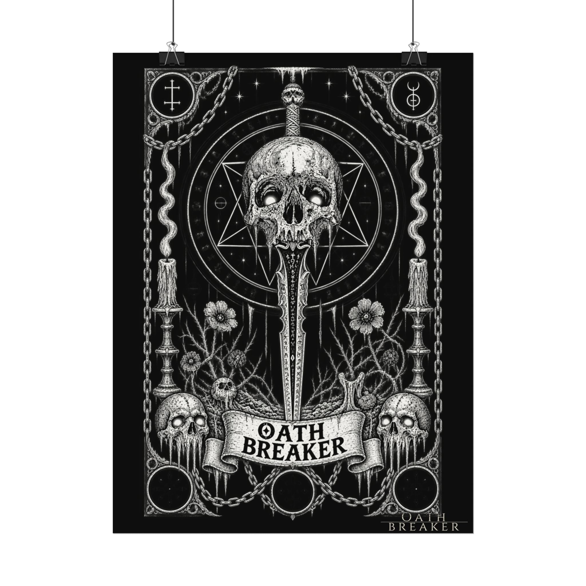 Oath Breaker Skull Dagger Poster — Dark Gothic Wall Art