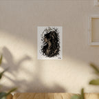 Mystic Ram Goddess Poster — Textured Watercolor Matte Art Print