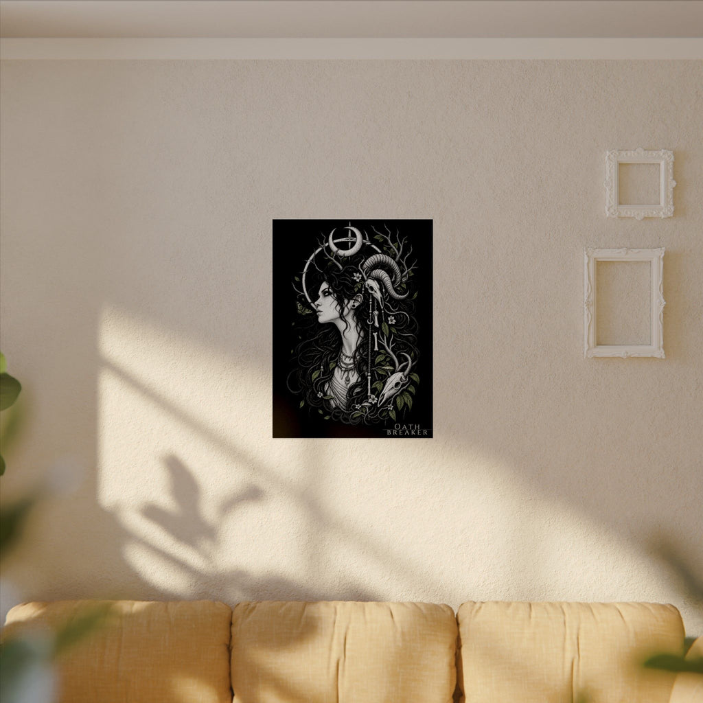 Occult Goddess Art Poster — 'Oathbreaker' Watercolor Matte Print