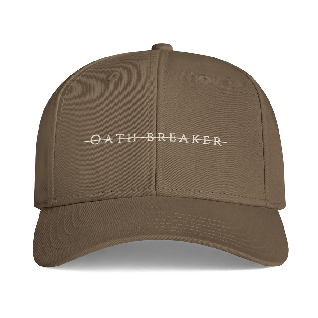 Oath Breaker Cap — Minimal Strikethrough Text Baseball Hat