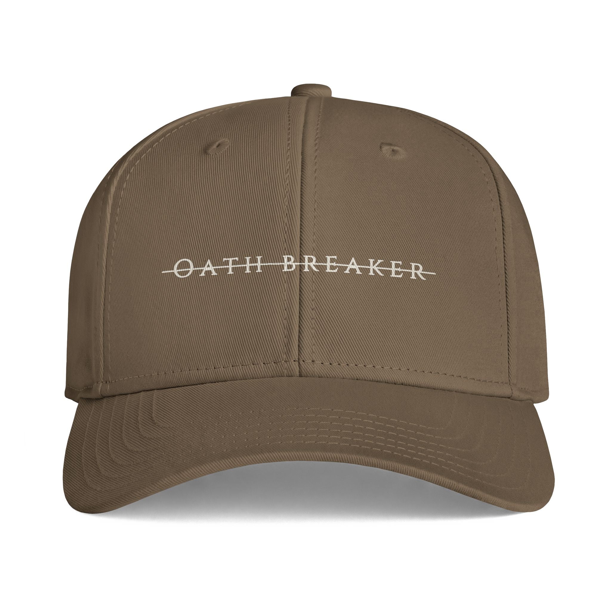 Oath Breaker Cap — Minimal Strikethrough Text Baseball Hat