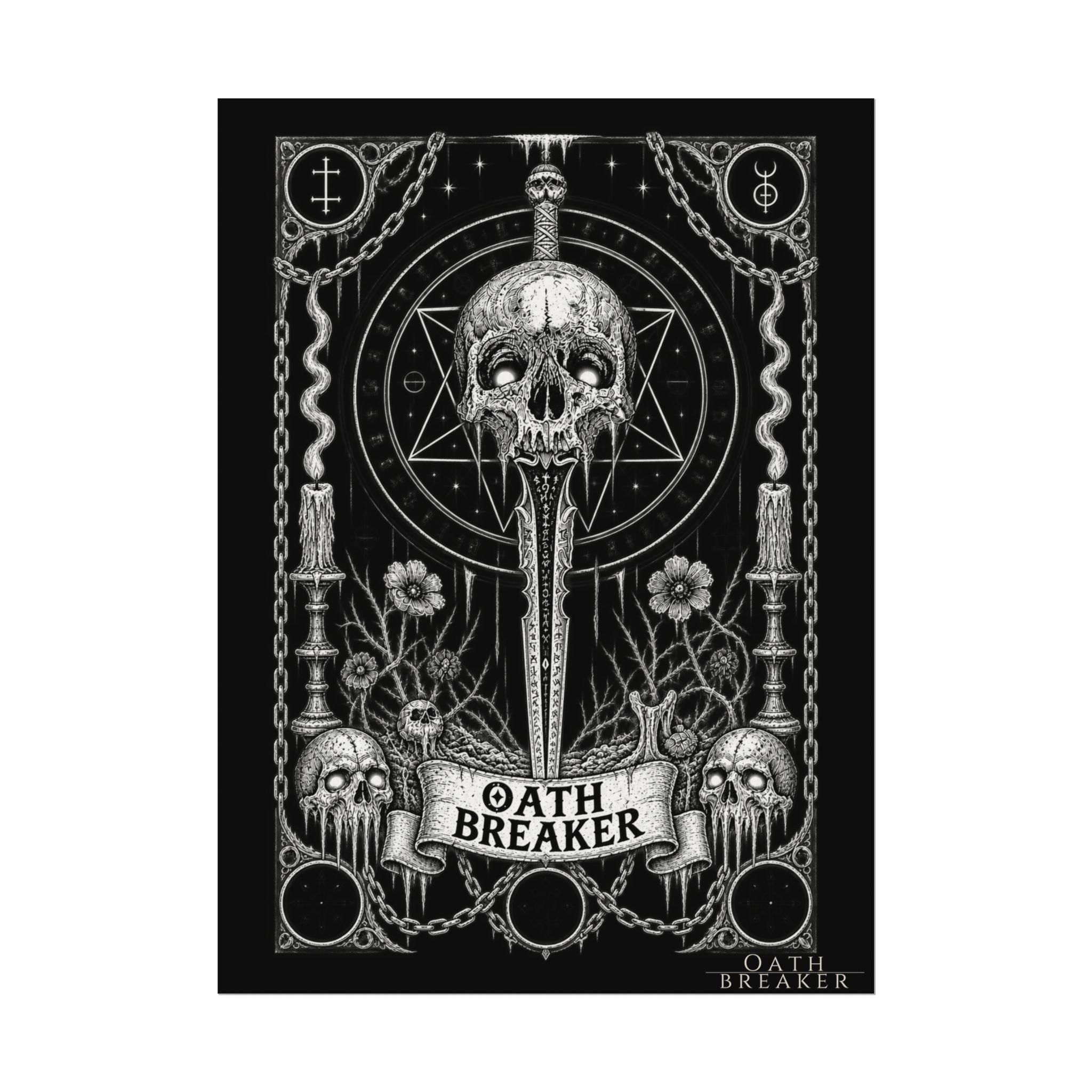 Oath Breaker Skull Dagger Poster — Dark Gothic Wall Art