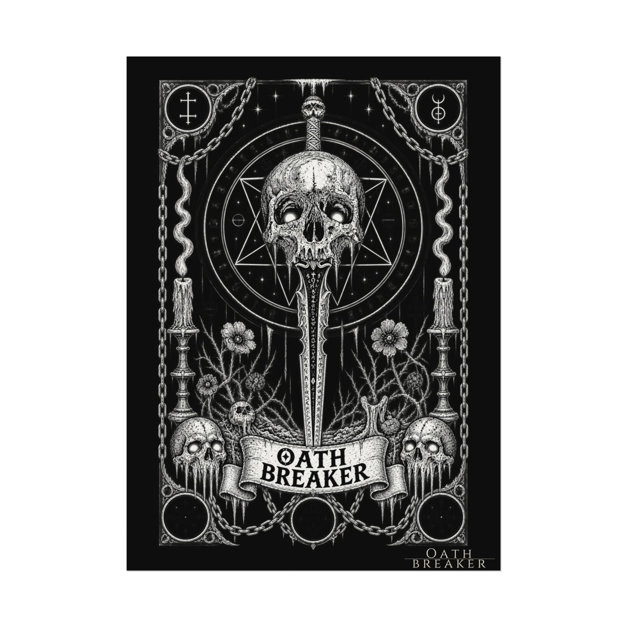 Oath Breaker Skull Dagger Poster — Dark Gothic Wall Art