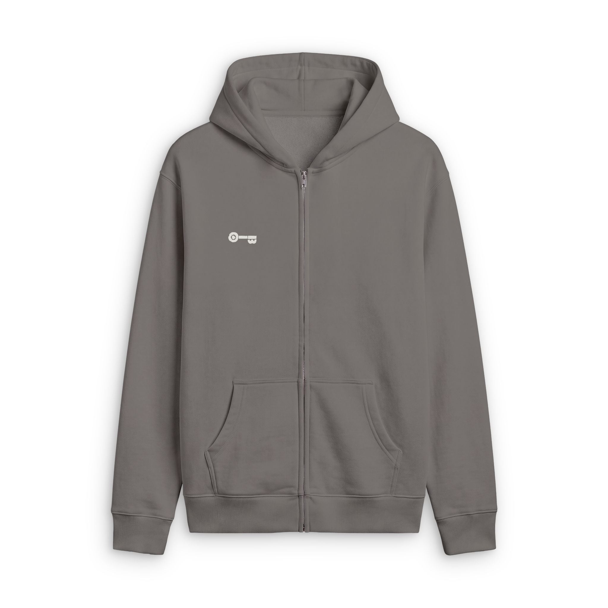 Zip Hoodie — Gothic Siren Back Graphic Faded Zip-Up Hoodie