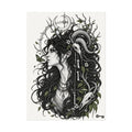 Occult Goddess Art Poster — Textured Watercolor Matte Print