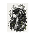Occult Goddess Art Poster — Textured Watercolor Matte Print