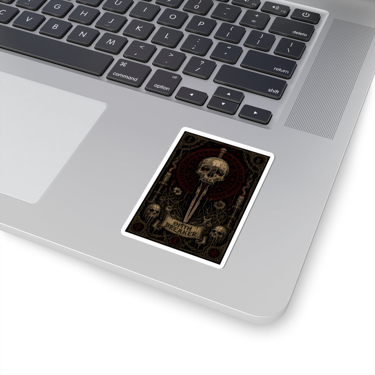 Oath Breaker Skull Sticker — Gothic Dark Fantasy Kiss-Cut Decal