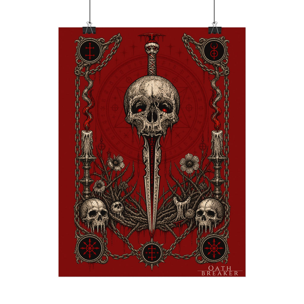 Skull Dagger Art Poster — Dark Gothic Matte Wall Print