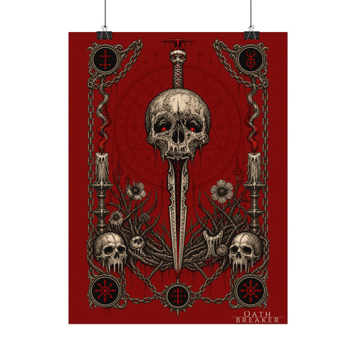 Skull Dagger Art Poster — Dark Gothic Matte Wall Print